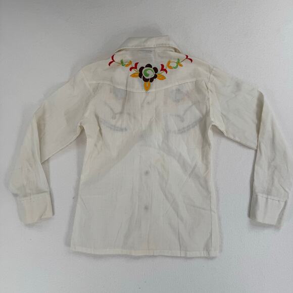 Vintage Border Town Kids Western Button Down Shirt Size 10 Cowboy Retro USA - Picture 9 of 14